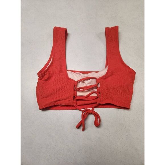 Shade & Shore Womens SIZE S Swimsuit Bikini Top Red - Picture 2 of 3